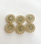 Stamped Lot Of 6 Designer Black And Gold Button