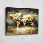 World Map Wall Decor Chic Art Print Abstract Wall Art Gold Luxury Canvas