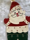 Vintage Mcm    santa   s Greetings    Felt sequin Christmas Stocking  