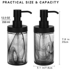 2pcs Black Marble Glass Hand Soap Dispenser Set For Bathroom kitchen Decor ea   