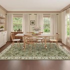 8x10 Washable Large Living Room Rug Water Resistant Distressed Vintage Floral
