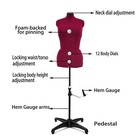 Burgundy 13 Dials Female Fabric Adjustable Mannequin Dress Form For Sewing  M   