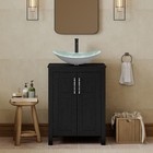 24inch Bathroom Vanity Single Cabinet W  Vessel Sink Combo Black Faucet   Drain