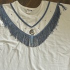 Vintage Act Iii Womens Western Fringe Studded Concho 90 s  Blue Medium Usa