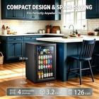 3 2 Cu Ft Beverage Refrigerator 126 Can Cooler Glass Door Mini Fridge Digital Te
