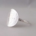 Coin Ring Handmade Hammer Finish Antique Sterling Silver Stacking Halo Uk Made
