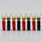 8pcs Gold Plated Y Spade Terminal Connector Hifi Audio Speaker Cable Plug