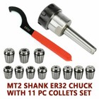 New Mt2 Shank   Spanner For Milling Machine 11   Precision Er32 Collet Chuck Set