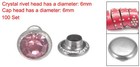 100pcs Crystal Rivets 6mm Rhinestone Rivets Rapid Stud Rivets Pink