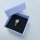 Woman s Princess Cut Oval White Topaz Stainless Steel Coated In Rose Gold Size 7