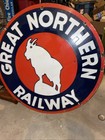 Original 1940 s Era  great Northern Railway  Porcelain Sign 30   
