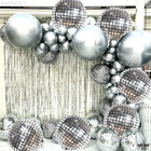 Pack Of 6 Big Silver Disco Ball Balloons For Party  Bachelorette  New Year Decor