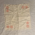 Vintage Linen Cocktail Napkins Orange Wheel Print 15 Square Lot Of 2 Table Decor