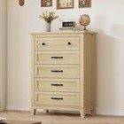5-drawer Dresser Freestanding Wooden Bedroom Chest 41 3  Tall Vertical Organizer