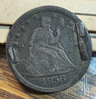  m  Love Token On 1856 Seated Quarter Chrc