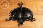 Early Cast Iron Clamshell Fireplace Tool Holder Base