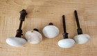 Lot Of 5 Antique White Porcelain Door Knobs Salvage