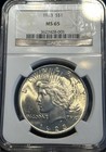 1923 Peace Silver Dollar Graded An Ms65 By Ngc With Lighted Box