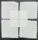 5 Matching Vintage Hand Stitched Linen Handkerchiefs White Embroidered Roosters