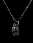 Gothic Punk Skull With Rhinestone Crown Pendant Necklace