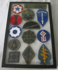 13 Vintage U s  Army Shoulder Sleeve Insignia And Unit Uniform Patches Glasscase