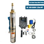4  600w Solar Pump Submersible Pump Bore Dc 48v Deep Well Pump   Mppt Controller