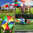 6ft Kids Play Parachute With 9 Handles - Multicolored Indoor outdoor Exercise   