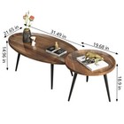 Set Of 2 Walnut Coffee Table Nesting Side End Tables For Living Room Bedroom