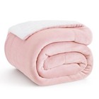 Soft Sherpa Fleece Twin Blanket - Thick Warm Throw For Couch  Kids   Women  Pink