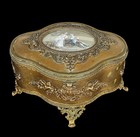 Antique French Napoleon Iii Paris Bronze Dor   Jewelry Casket Cherub Miniature
