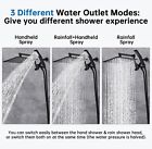 Black 10 In Shower Head With Handheld Shower 3 Diverter Rainfall Combo All Metal