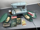 Vtg Blue Singer Zigzag Sewing Machine Model 348 W Accessories Manual Style-mate 