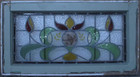 Large Victorian Old English Leaded Stained Glass Transom Window 36  X 14 25 