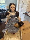 Vtg  Franklin Heirloom Dorthy And Toto Porcelain Doll W  Stand Original Box