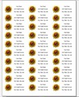 150 Sunflower Ladybug Flower Mailing Return Address Labels Personalized