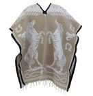 Mexican Poncho Cobija Blanket Gaban Horses Design
