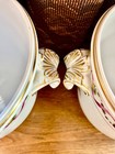 2x Large Italy Cachepot By Richard Ginori Rapallo Swan ribbon Garland 8 5    Euc