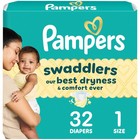 64 Count Pampers Swaddlers Diapers  Size 1  8-14 Lbs   Absorbent  Keeps Baby Dry