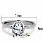 High Polished Stainless Steel  85 Ct Cz Promise   Engagement Ring Sizes 5-10