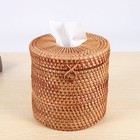 2x rattan Tissue Box Toilet  Cover Wicker Decorative Holders With Lid For7064