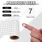 0 4  Small Round Number Stickers Roll  1000 Pcs Circle Labels  Black Number 7