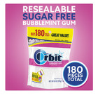 2 Pack  Orbit Bubblemint Sugar Free Chewing Gum  Value Pack - 180 Ct Each Bag