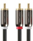 3 6 10 15 25 Ft Dual Layer 2 To 1 Rca Male Splitter Stereo Sub Audio Y Cable