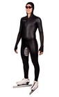 Edge Long Track Speed Skating Suit Skinsuit Rubber Speedsuit Black