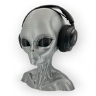 Grey Alien Headphone Stand 3d Printed 12    Sci-fi Gaming Headset Holder