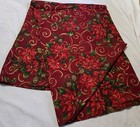 Large Christmas Holiday Tablecloth Table Cover Pionsettias Heavy Fabric 60     84
