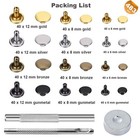 484pcs Leather Rivets Double Cap Rivet Tubular Metal Studs 3 Sizes With Punch   