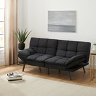 Futon Sleeper Sofa Bed Couch Memory Foam Suede Folding Adjustable Armrest 72 In