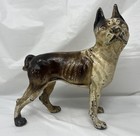 Antique Hubley Cast Iron Doorstop  Frenchie terrier Original Paint Approx 10 In