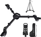 K f Concept 75  Video Tripod  Tripod Dolly Heavy Duty Fluid Head W  Rubber Wheel
